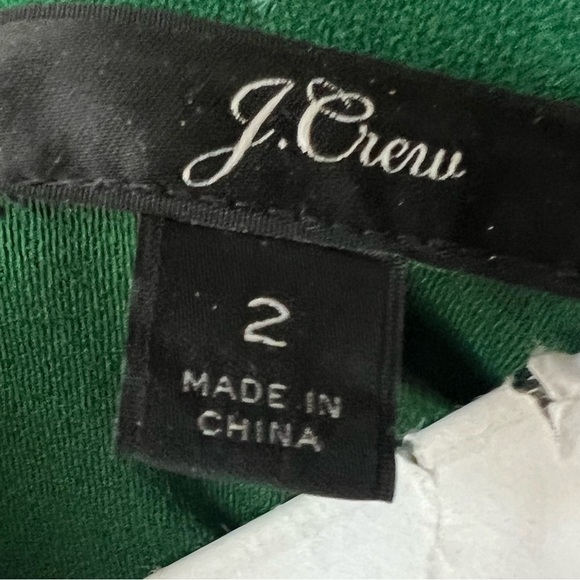 J. Crew Women’s Vibrant Green Faux Wrap Peplum Blouse Size 2 Career Business - Picture 4 of 6